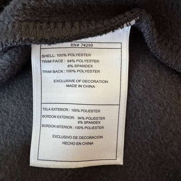 Reebok Mens Hybrid Softshell Fleece Jacket Hoodie Black YKK Zip Medium M - Picture 6 of 6